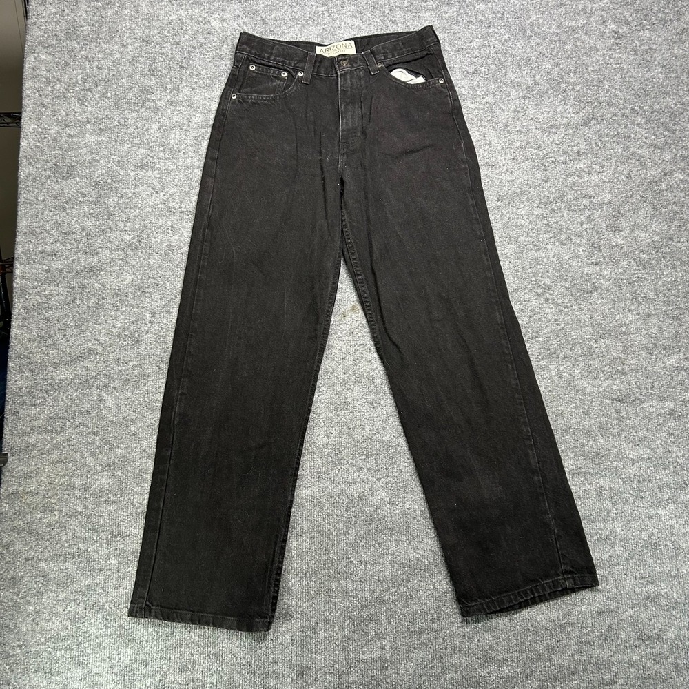 Arizona Relaxed Fit Jeans Womens 16 Black Denim Cotton Pockets Zip Fly - 29X29.5